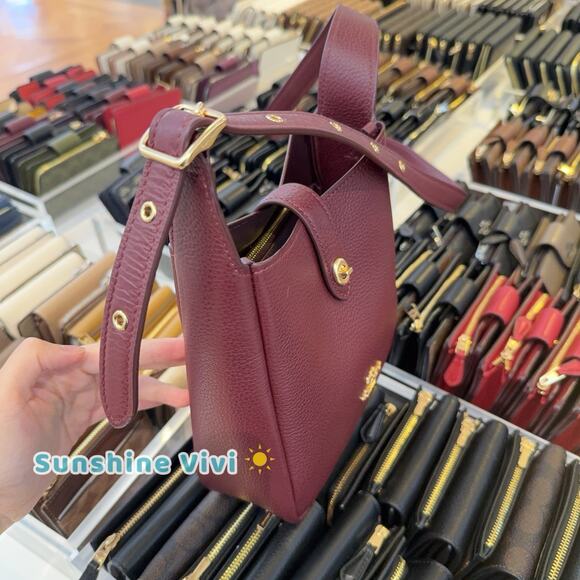 NWT COACH Hadley Mini Crossbody Bag CAL60 Dark Wine Leather Shoulder Bag - Picture 2 of 14